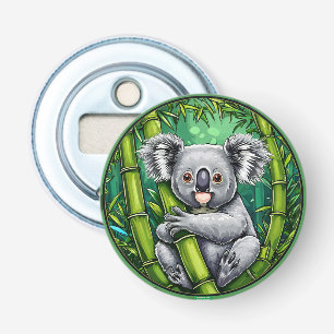 Entzückender Koala umarmt Bambusstange Flaschenöffner