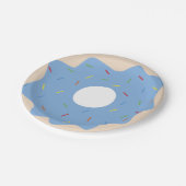 Entzückender Krapfen (blau) Pappteller (Schrägansicht)