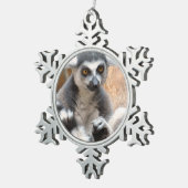 Entzückender Lemur Schneeflocken Zinn-Ornament (Rechts)