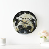 Entzückender Mops Große Wanduhr (Zuhause)