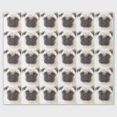 Entzückender Mops-Hund Geschenkpapier (Flach)