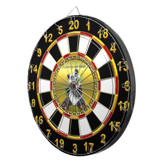 Entzückender niedlicher Pandabär, der Dartscheibe (Vorderseite rechts)