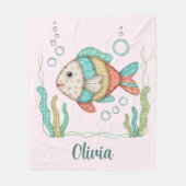 Entzückender Patchwork-Fisch Fleecedecke (Vorderseite)