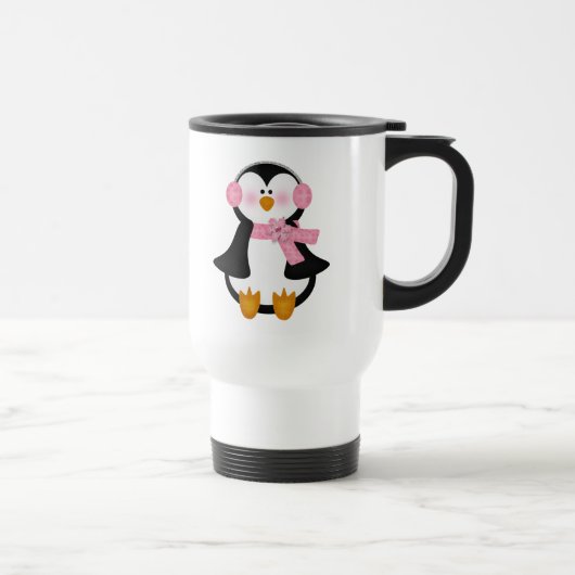 entzückender Pinguin Reisebecher (Rechts)