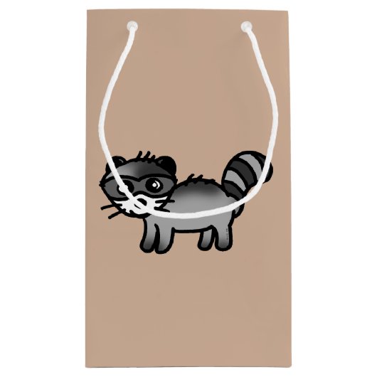 entzückender Raccoontier-Cartoon Kleine Geschenktüte (Rückseite)