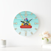 Entzückender Regenbogen kacken Emoji - seien Sie Große Wanduhr (Zuhause)