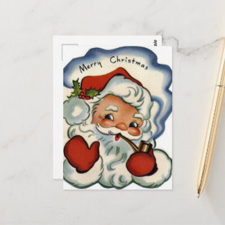 Entzückender Retro-Weihnachtsmann Postkarte