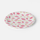 Entzückender rosa Abschluss Pappteller (Schrägansicht)