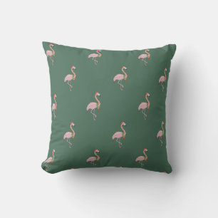 Entzückender rosa Flamingo mit Weihnachtsmannmütze Kissen