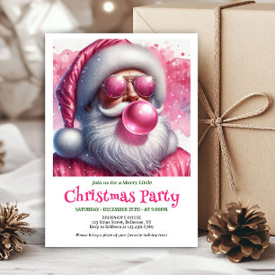 Entzückender Rosa Weihnachtsmann Bubble Gum Lustig Einladung