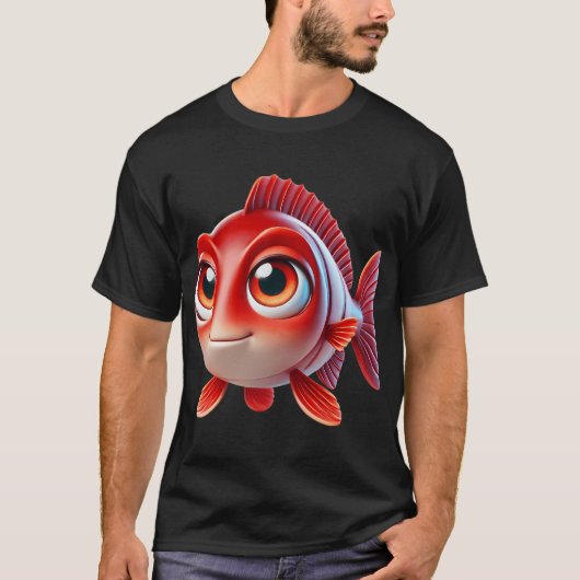 Entzückender Roter Trommelfisch T-Shirt (Vorderseite)