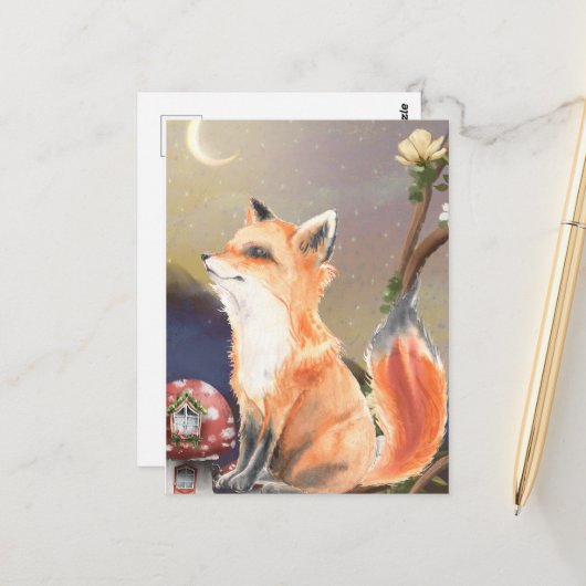 Entzückender Rotfuchs Postkarte (Vorderseite/Rückseite Beispiel)