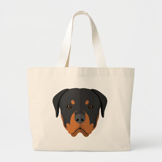Entzückender Rottweiler Cartoon Jumbo Stoffbeutel (Vorne)