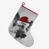 Entzückender Schäferhund-WeihnachtsStrumpf Großer Weihnachtsstrumpf (Vorderansicht (hängend))