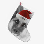 Entzückender Schäferhund-WeihnachtsStrumpf Großer Weihnachtsstrumpf (Vorderansicht (hängend))