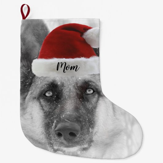 Entzückender Schäferhund-WeihnachtsStrumpf Großer Weihnachtsstrumpf (Vorderseite)