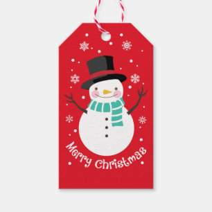 Entzückender Schneemann im Schnee Geschenkanhänger