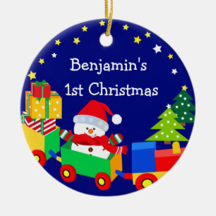 Entzückender Schneemann in der Keramikornament
