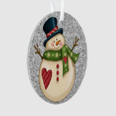 Entzückender Schneemann-Schmuck oder -Anhänger Ornament (Vorderseite)