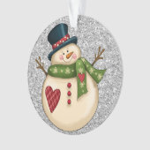 Entzückender Schneemann-Schmuck oder -Anhänger Ornament (Vorderseite)