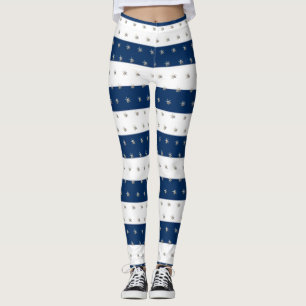 Entzückender Seestern, marineblaue Streifen Leggings