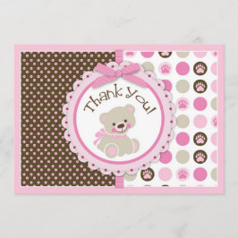 Entzückender Teddybär danken Ihnen, Rosa zu Dankeskarte