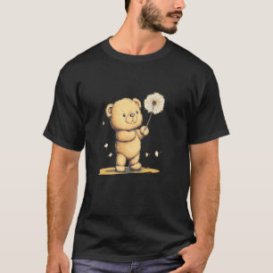 Entzückender Teddybär hält Löwenzahn für einen Trä T-Shirt