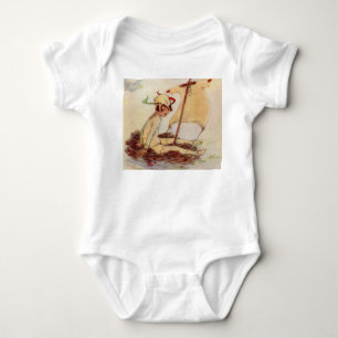 Entzückender vintage Peter Pan auf Nestfloß Baby Strampler