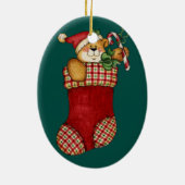 entzückender Vintager Teddybär Keramikornament (Hinten)