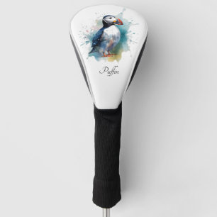 Entzückender Wasserfarben-Papageientaucher, indivi Golf Headcover
