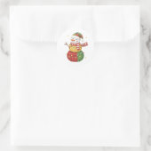 Entzückender Wasserfarben- Patchwork-Schneemann We Runder Aufkleber (Tasche)