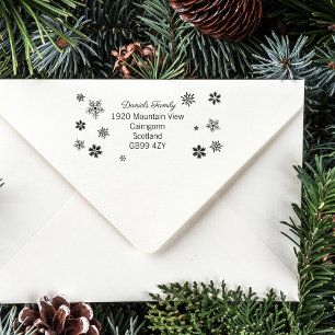 Entzückender Weihnachts-Schneeflocken-Adressstempe Gummistempel
