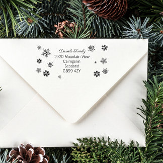 Entzückender Weihnachts-Schneeflocken-Adressstempe Gummistempel
