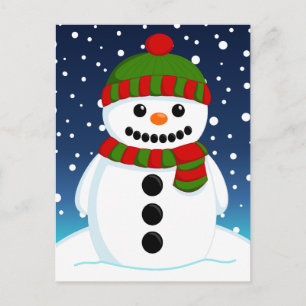 Entzückender Weihnachts-Schneemann Postkarte