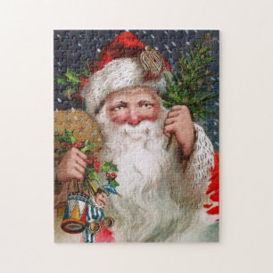 Entzückender Weihnachtsmann im Vintage-Stil Puzzle