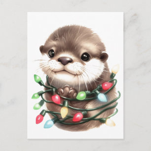 Entzückender Weihnachtsotter  Postkarte