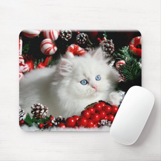 Entzückender weißer Perser in der Mousepad (Mit Mouse)