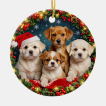 Entzückender Welpen-Weihnachtsbaumschmuck