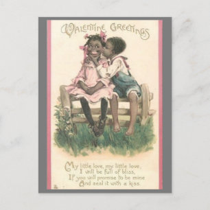 Entzückendes afroamerikanisches Paar im Vintage-Va Postkarte