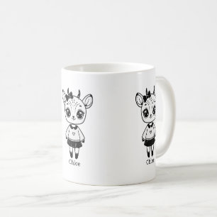 Entzückendes Antilopen-Mädchen - Süßes Doodle-Desi Kaffeetasse