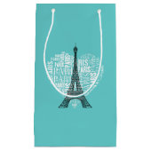 Entzückendes Aqua Eiffel-Turm-Liebe-Paris | Kleine Geschenktüte (Vorderseite)