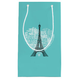 Entzückendes Aqua Eiffel-Turm-Liebe-Paris | Kleine Geschenktüte