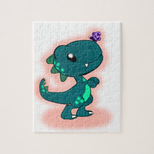 Entzückendes aquamarines T-Rex Puzzle