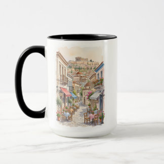 Entzückendes Athen Griechenland Straße Aquarell Tasse