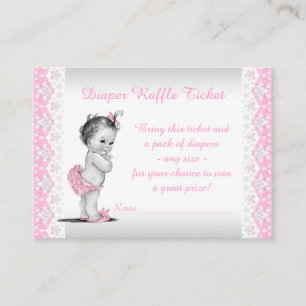 Entzückendes Baby Mädchen Rosa Windel Tombola Tick Begleitkarte