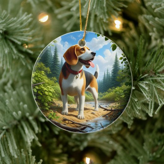 Entzückendes Beagle-Andenken Keramik Ornament