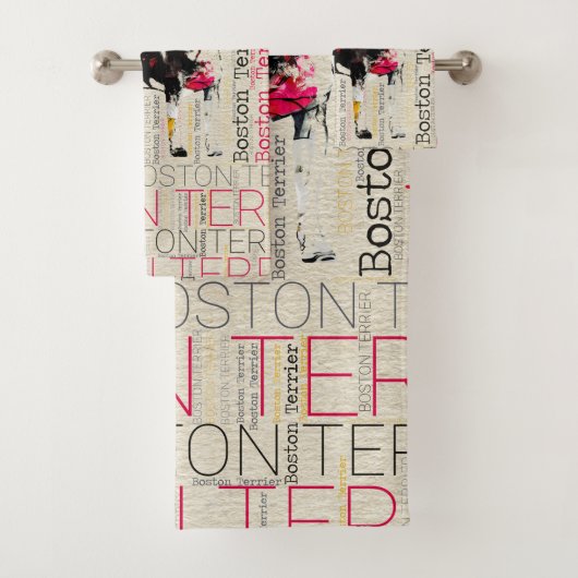 Entzückendes Boston Terrier Badhandtuch Set (Insitu)