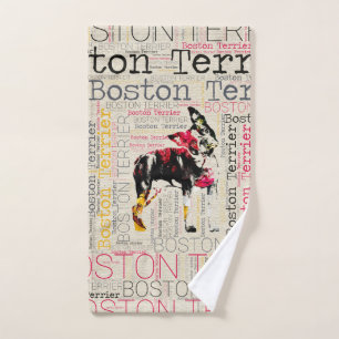 Entzückendes Boston Terrier Badhandtuch Set