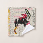 Entzückendes Boston Terrier Badhandtuch Set (Waschlappen)