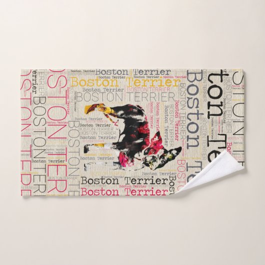 Entzückendes Boston Terrier Badhandtuch Set (Handtuch)